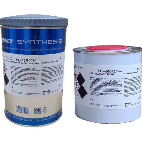 Finitura poliuretanica trasparente legno f0-40m006 lt 1 + fc-m042  lt0,5 renner