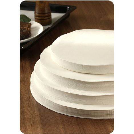 100 Stück Backpapier, antihaftbeschichtetes rundes Backpapier, vorgeschnittene Backformauskleidung zum Backen, Grillen, Heißluftfrittieren, Dämpf (1/2)
