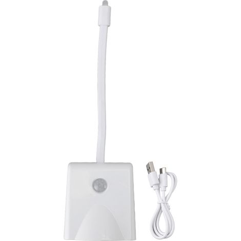 Ortviai Veilleuse de Toilette avec Capteur de Mouvement, LED RGB Changeante et Projecteur Blanc, 16 Couleurs (1/5)