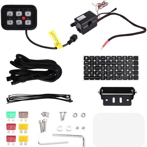 6-key switch for cars, RVs, and SUVs - modification switch control box, six-way switch modification panel assembly (1/5)