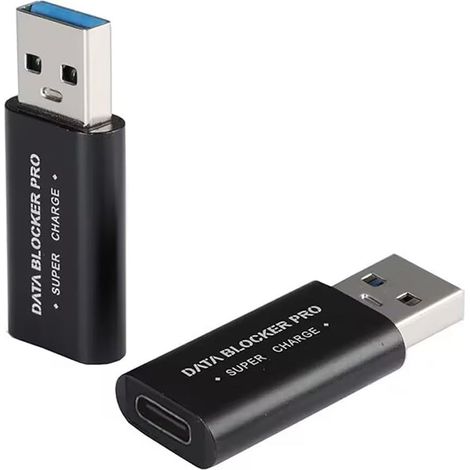 Cargador USB de carga rápida con protección contra robo de datos, cargador USB tipo condón con protección contra robo de datos, compatible con carga rápida de hasta 50 V/5 A (paquete de 2 adaptadores 