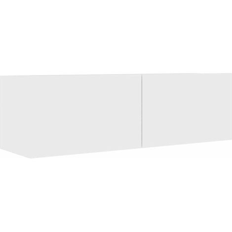 MAISON LA VIE Meuble TV - Banc TV - Meuble De Rangement Blanc 100x30x30 cm Bois d’ingénierie (1/5)