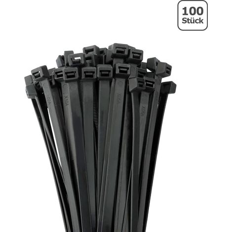 Kabelbinder 7,6mm breit schwarz 100 Stk. UV beständig - Länge: 450mm (1/2)