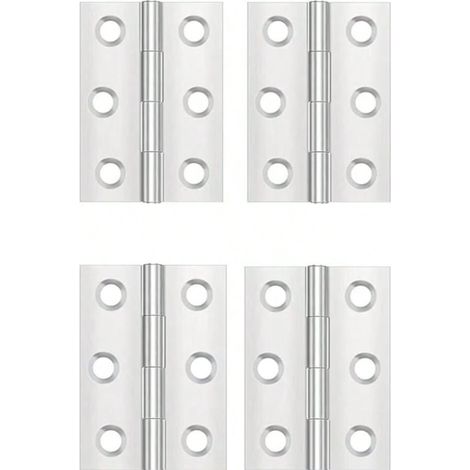 4 Pièces Charniere Porte,Charniere Inox,Charnière Invisible,Charnière plate,Porte Placard/Petites Portes/Tiroirs/Fenêtres/Pianos/Coffret à Bijoux Armoires de Quincaillerie de Meubles de Maison