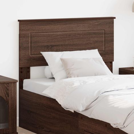 vidaXL Cabecero Roble Marrón Madera de ingeniería (1/5)