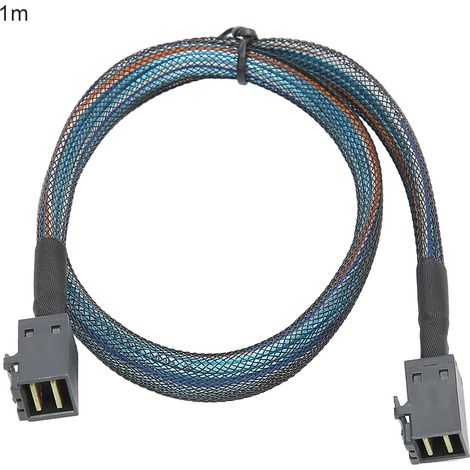 Mini SAS HD SFF-8643 auf SFF8643 H0106 Adapterkabel, nylonummantelt, 1 Meter für Server (1/5)
