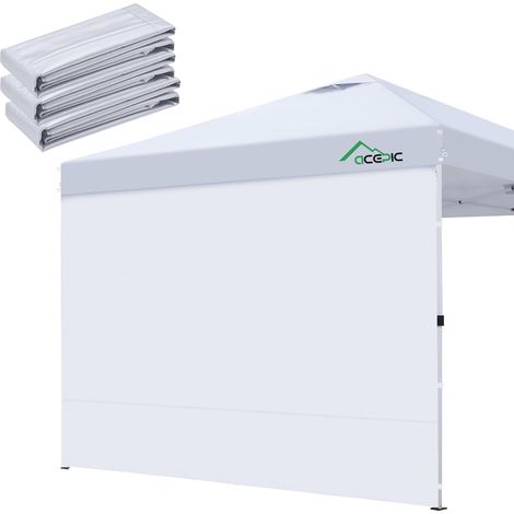 3 Lot de 3x3m parois latérales pour Tonnelle de Jardin, Tente de fête, Tonnelle Pliante, Tissu 210D Oxford Protection Contre Le Vent et la Pluie, Blanc (Tente à auvent Non Incluse) (1/5)