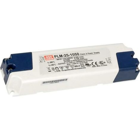 MeanWell PLM-25-1050 Led Driver Corrente Costante 1050mA DC14V-24V Max 25W