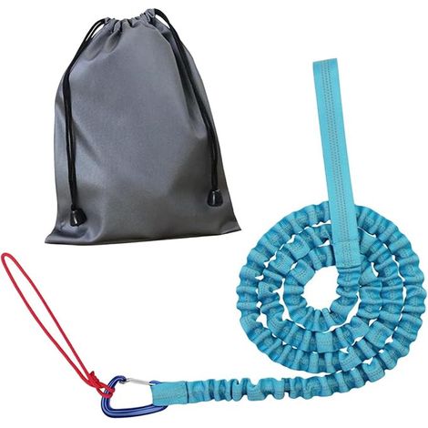 Corde Remorquage Vélo Enfant Traction Élastique Bungee Nylon Ceinture Résistance Flexible Sécurisée pour Familiale, Bleu (1/5)