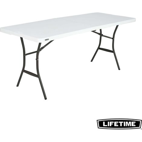Lifetime – Table de pique nique rectangulaire pliante 183 x 70 cm – Polyéthylène haute densité – Coins renforcés HDPE – Charge 200kg – 80642