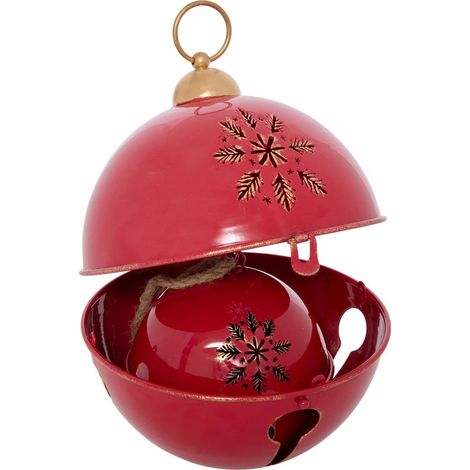 2er-Set rote Weihnachtsglöckchen zum Aufhängen, Durchmesser 25 cm - Atmosphera créateur d'intérieur