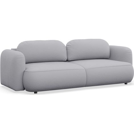 Selsey Tvoya – 3-Sitzer Schlafsofa mit Chenille-Bezug, Hellgrau