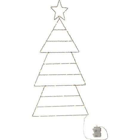 Guirlande lumineuse d'extérieur Star Trading « Folde », silhouette de sapin de Noël pliable, 84 LED, à piles, H 90 cm