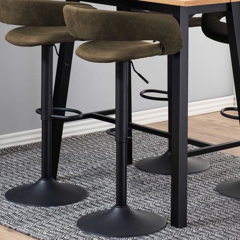Lot de 2 tabourets de bar 55x48x101cm kaki et noir (1/5)