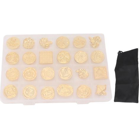 24-teiliges Set abnehmbarer Vintage-Wachssiegel, Briefsiegel-Set mit Geschenkbox für Dekoration und Einladungen