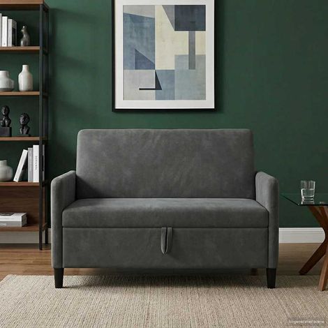 Teenpull – Sofa mit Stauraum Dunkelgrau 122 x 78 x 87 cm Polyester (1/5)