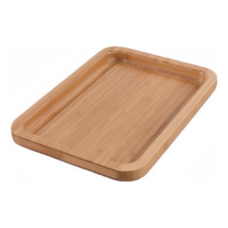 pièce - Plateau rectangulaire - Petit - Plateau à thé/plateau à fruits portatif pour hôtel/restaurant - Bambou - 2819,82 cm - Couleur naturelle du bois (1/5)