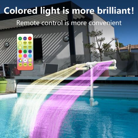 Fontana Piscina Regolabile con Luce LED a Colori Comando Remoto, Spruzzatore, Ricarica USB-AUTRES (1/4)