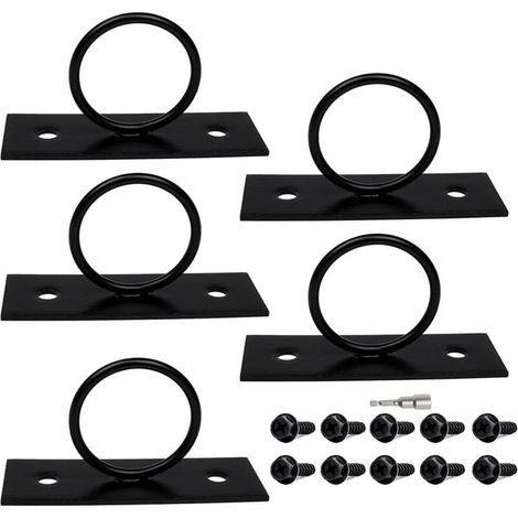 Support de corde en acier inoxydable 304 noir – 5,1 cm de long pour support d'anneau pour extérieur pour accessoires, terrasse, marina et jardin (1/5)