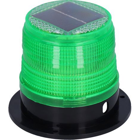 Feu clignotant à LED solaire avec base magnétique pour la signalisation routière sur les chantiers (vert) (1/5)