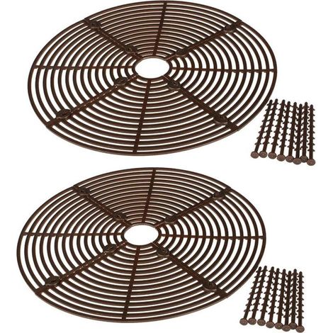 Lot de 2 Grilles de Protection pour Pots de Fleurs 30 cm Répulsif Naturel pour Chats et Sécurité Bébé Marron (1/4)