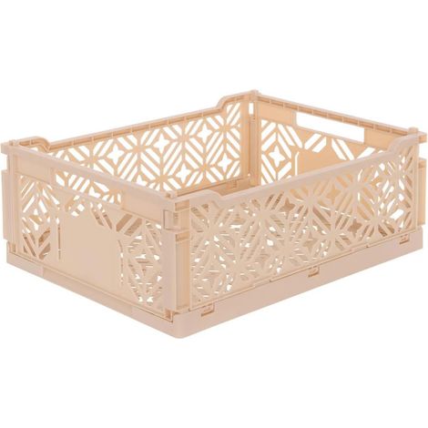 Cagette Pliante Empilable "Arry" 40cm Beige (1/2)