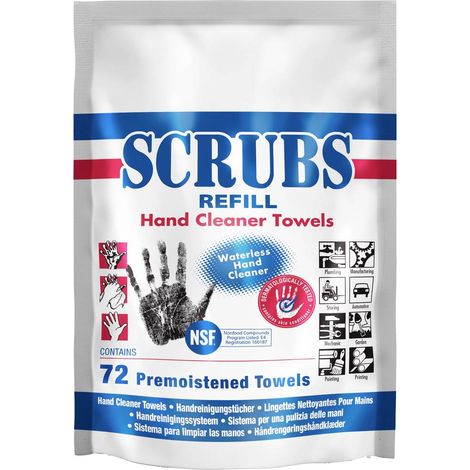 Lingette pour les mains 42270 – Pack de 72 – Élimine graisses et salissures – Double texture pour nettoyage efficace – Scrubs