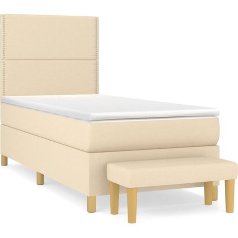 Maison Exclusive - Boxspringbett mit Matratze Creme 100x200 cm St
