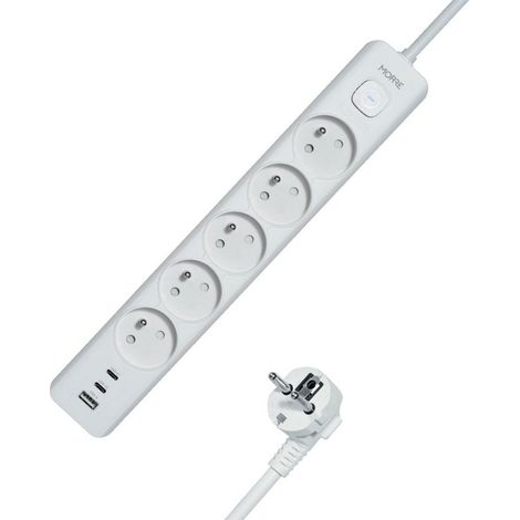 Multipresa USB 5G Morre con 2 porte USB-C e cavo da 1,5 m