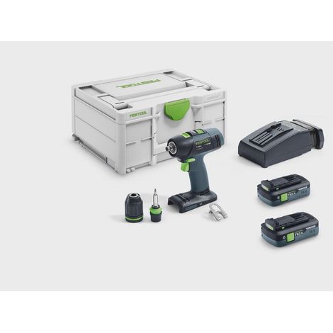 Perceuse-visseuse sans fil Festool T 18+3 TBX 4,0 I-Plus, 2 batteries TBX de 4,0 Ah et chargeur dans un Systainer (1/5)