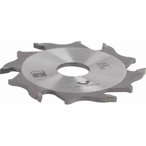 Lame de rechange en carbure de 100 mm / 4 pouces pour fraiseuse à lamelles, destinée au travail du bois. (1/5)
