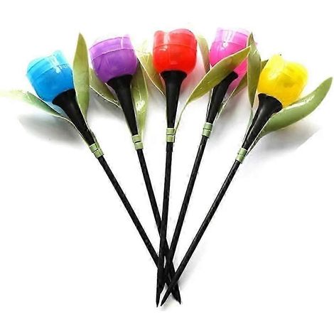 Lot de 10 lampes solaires LED d'extérieur en forme de tulipe, étanches, pour jardinières et pelouses, décorations de terrasse et fêtes en extérieur JG (1/5)