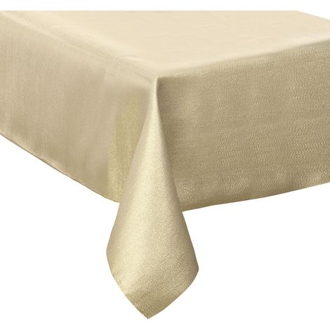 Atmosphera – Nappe de fêtes or pailleté 140 x 240 cm – 100% polyester – Lavable à la main pour préserver l'éclat des paillettes (1/2)