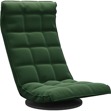 Maison Exclusive - Sedia da Pavimento Girevole Verde Scuro in Velluto (1/5)