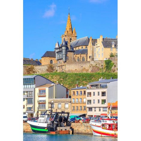 Tableau sur toile port de Granville 65x97 cm - Impression sur Toile Murale Décorative - Image imprimée en HD sur Toile - Toile sur Châssis en Bois FSC - Fabriqué en France (1/4)
