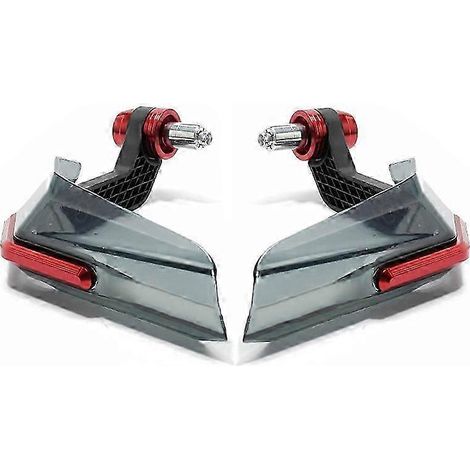 Protège-mains moto haute résistance avec déflecteur de vent rouge, compatibles avec les protections de guidon pour une utilisation tout-terrain. WHBYV (1/4)