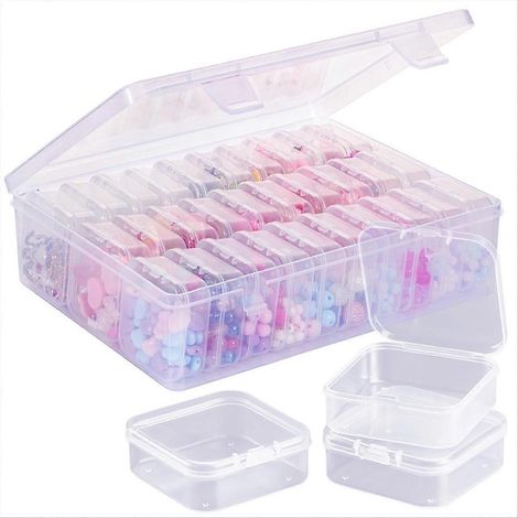 Boîte de rangement pour perles, grande boîte transparente de tri, coffret de stockage pour bijoux et loisirs créatifs (1/5)