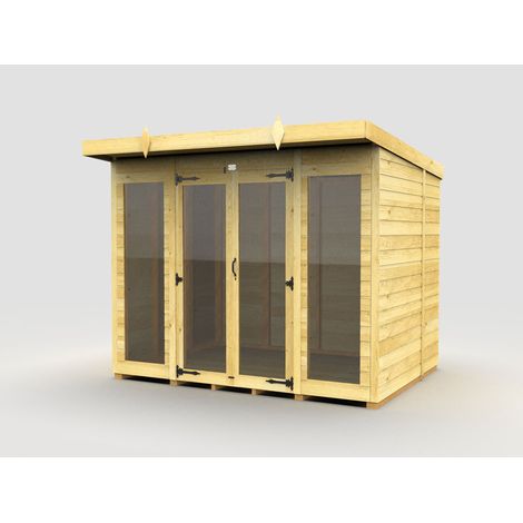 8 x 6 Pent Summer House (Full Height Window)