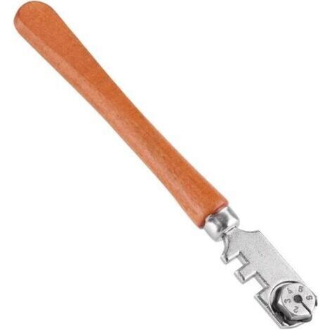 Coupe-verre 130MM Professional Six Wheel Glass Cutter Craft Kit de coupe outil avec poignée en bois (1/4)