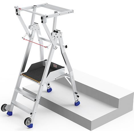 Mobile Podestleiter 3 Stufen - Maximale Arbeitshöhe 2.75m - PIRL3-RSO