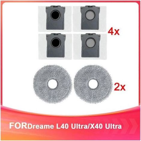 Consommables pour aspirateur robot Dreame L40 Ultra/X40 Ultra : sac à poussière, serpillière et balai. (1/5)