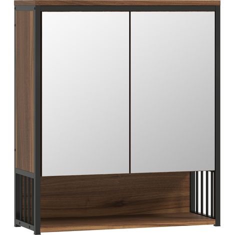 GagaArmoire a miroir suspendue pour salle de bain meuble de salle de bain en MDF panneau de particules marron (1/5)