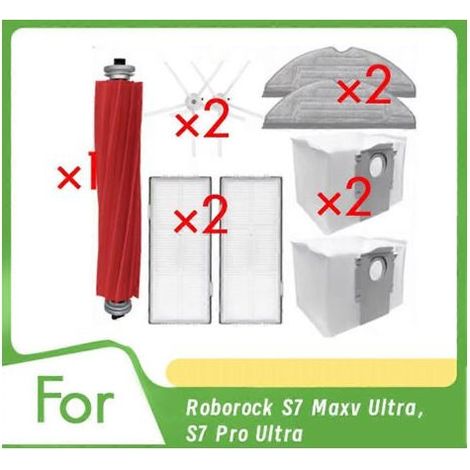 Zubehör für Roborock S7 Maxv Ultra/S7 Pro Ultra Staubsauger: Hauptbürste, Staubfilter, Seitenbürste, Reinigungsbürste. (1/5)