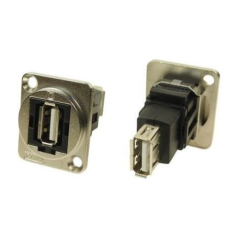 Adattatore da pannello USB A Presa 2.0 a USB A Presa 2.0 Adattatore incasso CP30208NM CP30208NM Cliff Contenuto: 1 pz.