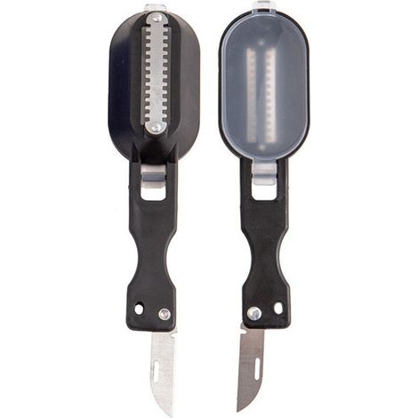 2 Pices Ecailleur A Poisson Professionnel Grattoir à Ecaille De Poisson avec Couvercle ÉPlucheur De Poisson Pratique DéTartreur Grattoir Nettoyant Outil De Cuisine Outil à éPlucher (Noir) (1/5)