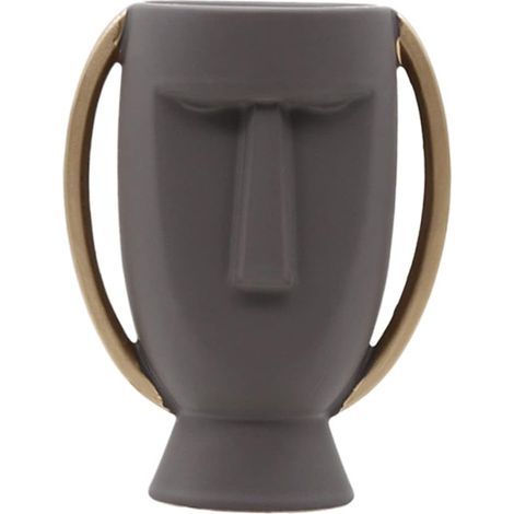 Vase à Motif Visage Humain Vase pour Fleurs Sèches Décoration Intérieure Céramique Artisanat Ornement pour Salon et Chambre (1/5)