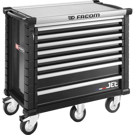 FACOM JET.8NM5A CHARIOT À OUTILS NOIR AVEC 8 TIROIRS (POUR 5 MODULES PAR TIROIR) (1/2)