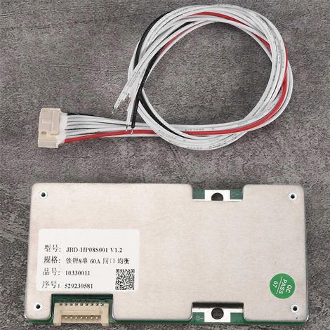 Carte de protection pour chargeur de batterie lithium-fer 8S 24V 60A BMS (1/5)