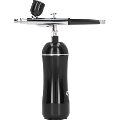 Pistolet aérographe avec compresseur automatique démarrage/arrêt, kit pour maquettes, manucure, oxygénation, tatouage et peinture, batterie intégrée, noir, 100-240V (prise US) (1/5)