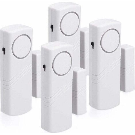 Tür- und Fensteralarm – 4er-Pack drahtlose Einbruchmelder – Einbruchschutz für Ihr Zuhause – Magnetbetrieb – 100 dB